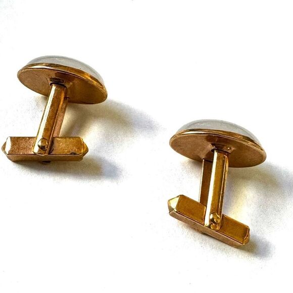Gold tone vintage  cufflinks - Picture 4 of 6